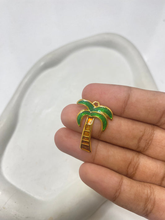SS 2632 Tree Enamel charm 18k Gold plated stainless steel ( 1 piece ) Anti tarnish