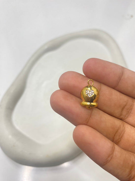 SS 2634 Zircon Bell Enamel charm 18k Gold plated stainless steel ( 1 piece ) Anti tarnish