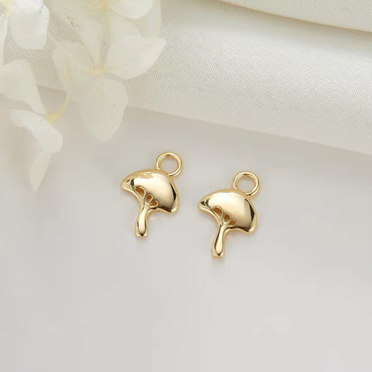 CZ 2615 Mushroom 14k gold plated charm ( 1 pc ) Anti Tarnish