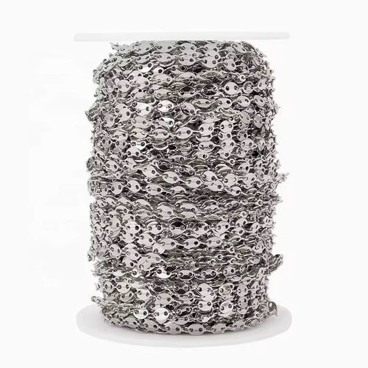 CN 430 Oval Link Chain ( 1 feet ) Silver plated