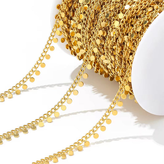 CN 429 Drop Round Chain ( 1 feet ) 18K Gold PVD