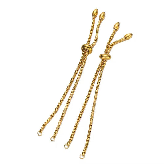 SS 34 Adjustable Bracelet Chain Connector ( 1 pc ) 18k gold PVD