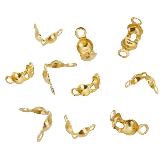 SS 1019 Calotte end crimp bead clasp ( 1 pc ) 18k gold PVD