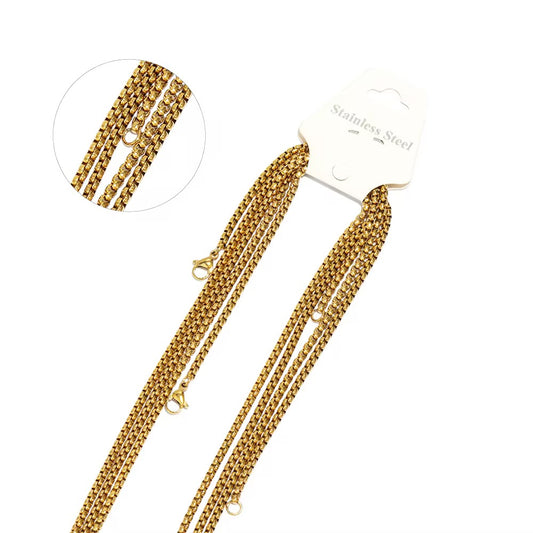 CN 23 Box Ready made chain 18k Gold Stainless steel ( 1 pc ) Anti tarnish