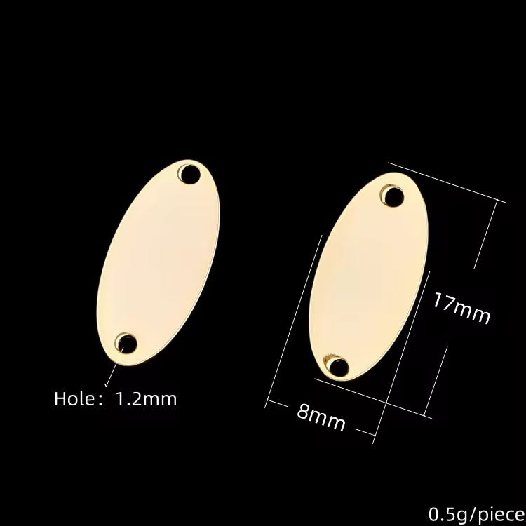 SS 1250 Oval 18k gold PVD plated 316 Stainless steel stamping blank ( 1 pc ) Anti tarnish