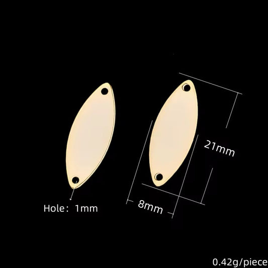 SS 1251 Marquise 18k gold PVD plated 316 Stainless steel stamping blank ( 1 pc ) Anti tarnish