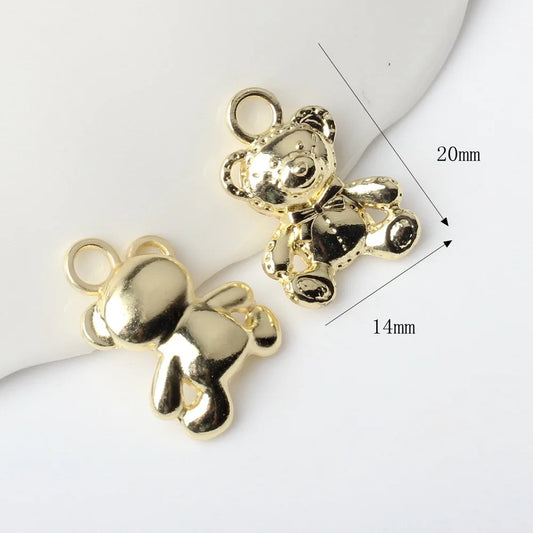 SS 994 Cute bear 14k gold plated charm ( 1 pc ) Tarnish resistant ( 20:14 mm )