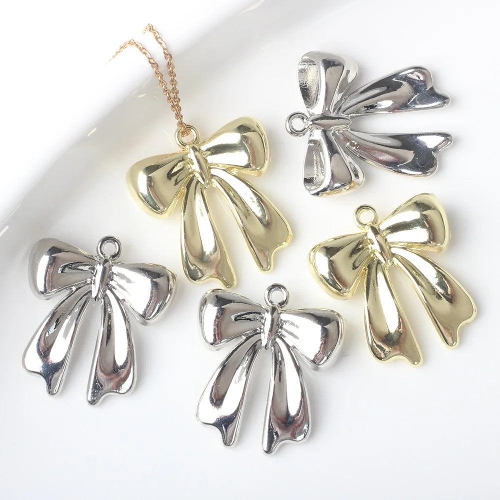 GP 995 - bow gold plated charm - per piece - tarnish resistant