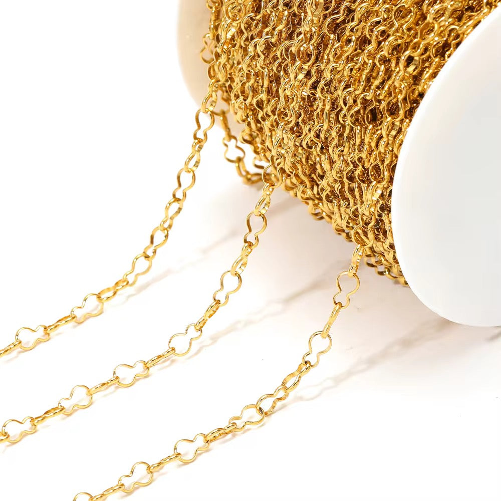 CN 28 link chain 18k gold PVD plated stainless steel (1 Feet ) Anti tarnish