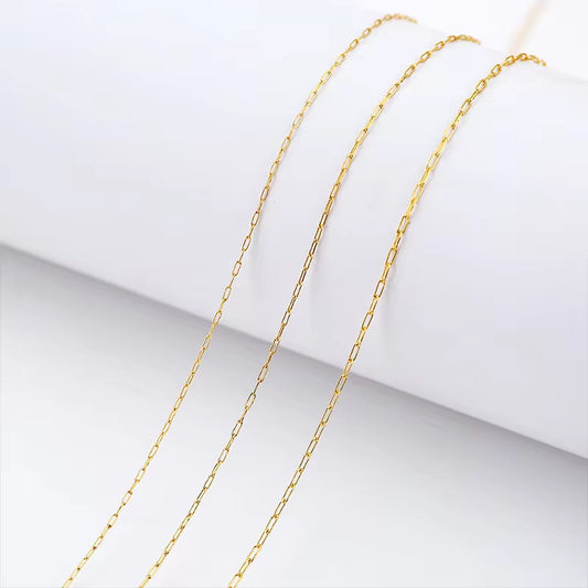 CN 30 Daintiest Paper clip chain 18k gold PVD plated stainless steel (1 Feet ) Anti tarnish