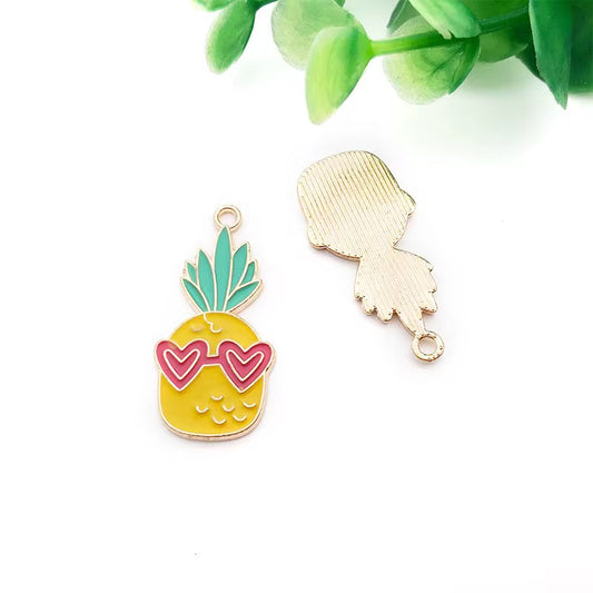SS 1254 Pineapple Fruit enamel charm ( 1 pc ) High quality shine ( 28:14 mm )