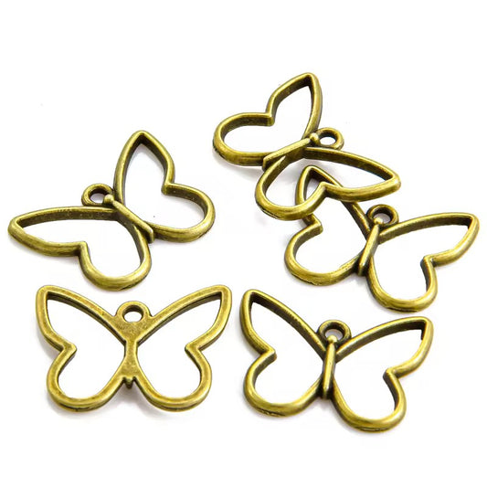 SS 2656 Bronze Butterfly alloy bezel ( 1 pc ) tarnish resistant
