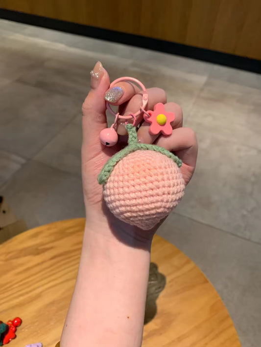 PK 141 Peach 3D Plush Toy Keychain ( 1 pc ) Imported Premium Quality