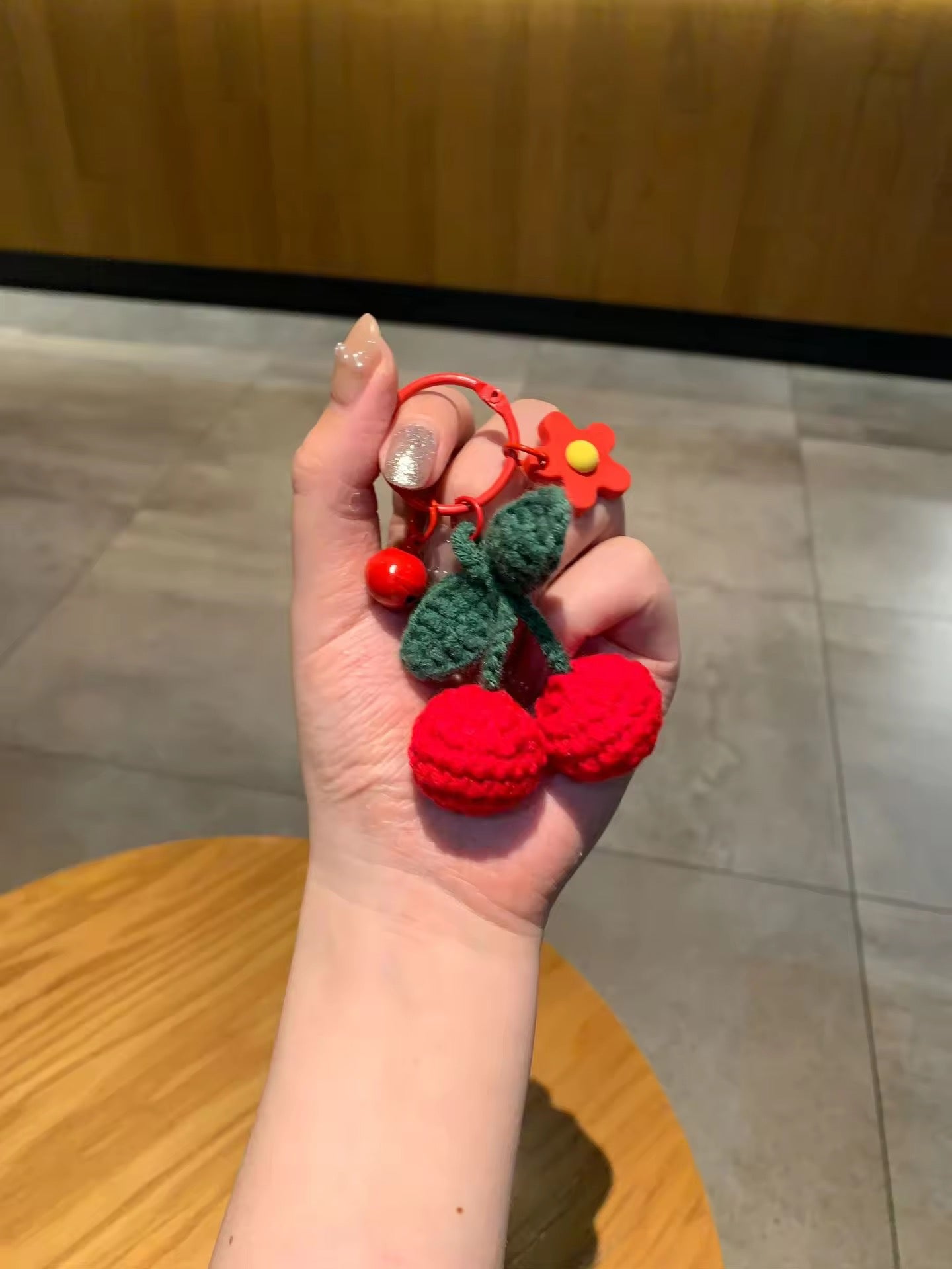 PK 140 Cherry 3D Plush Toy Keychain ( 1 pc ) Imported Premium Quality