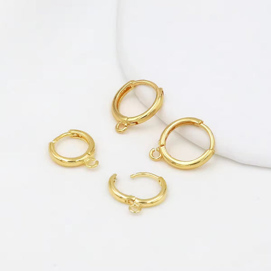 SS 867 18k Gold plated hoops ( 2 pc ) Anti tarnish