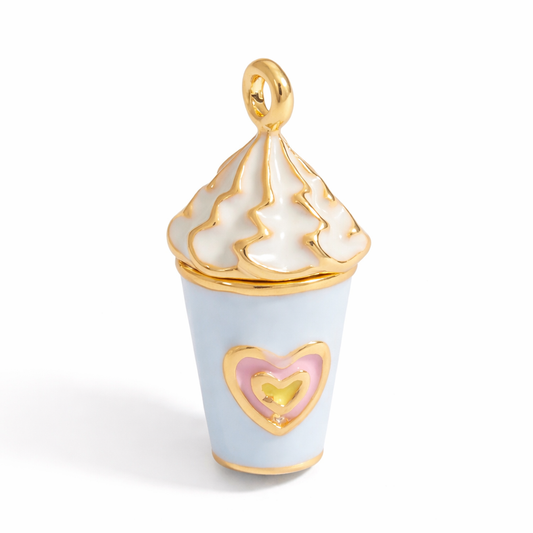 SS 3063 Frappie Drink 3D Enamel Charm - 316 SS PVD ( 1 pc ) Premium Collectible | Anti tarnish