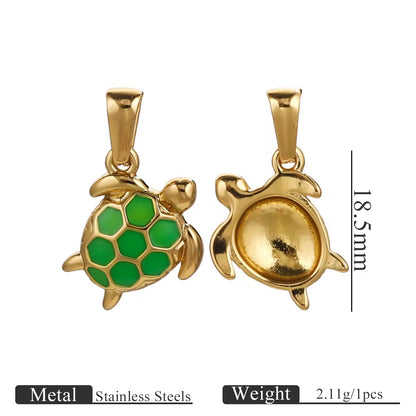 SS 2700 Turtle Pendant charm 18k Gold plated 316 stainless steel ( 1 pc ) Anti tarnish
