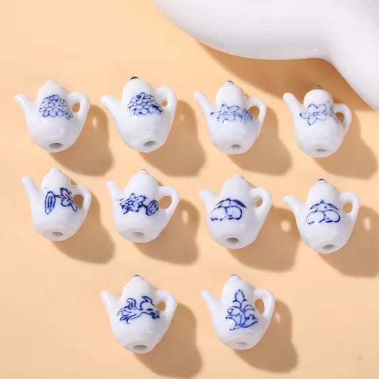 SS 2705 Porcelian Teapot Bead charm ( 1 pc ) Anti tarnish ( 18*17 mm )