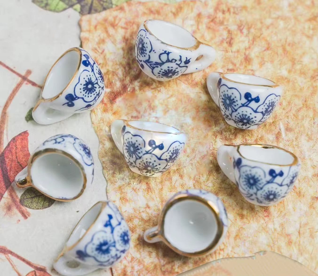 SS 2704 Porcelian Cup charm ( 1 pc ) Anti tarnish ( 10*16 mm )