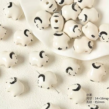 PCB02K Lamb Ceramic Bead ( 1 pc ) Porcelian Ceramic