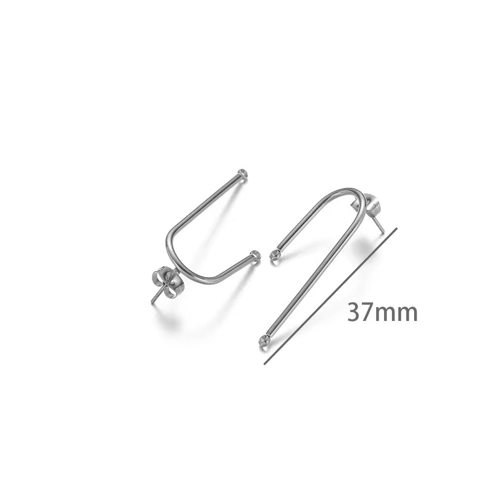 SS 3162 U Stud ( 2 pc ) Silver PVD