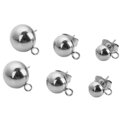SS 2202 Ball Half stud ( 2 pc ) Silver PVD