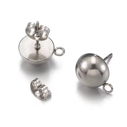 SS 2202 Ball Half stud ( 2 pc ) Silver PVD