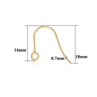 SS 2015 Simple 18k gold PVD plated 316 stainless steel Hook ( 2 pc ) - anti tarnish