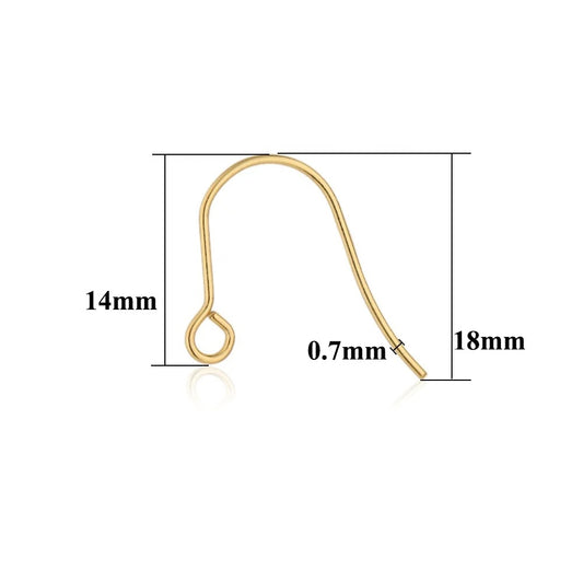 SS 2015 Simple 18k gold PVD plated 316 stainless steel Hook ( 2 pc ) - anti tarnish