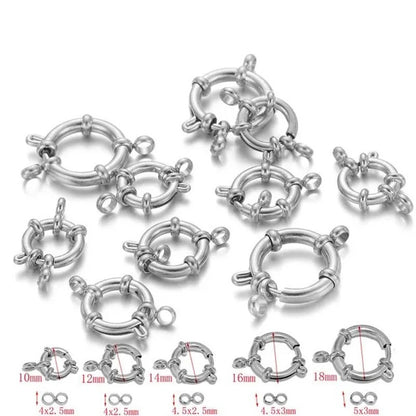 SS 2025 Spring clasp silver plated stainless steel ( 1 pc ) anti tarnish