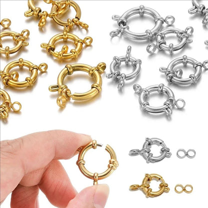 SS 2025 Spring clasp silver plated stainless steel ( 1 pc ) anti tarnish