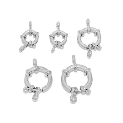 SS 2025 Spring clasp silver plated stainless steel ( 1 pc ) anti tarnish