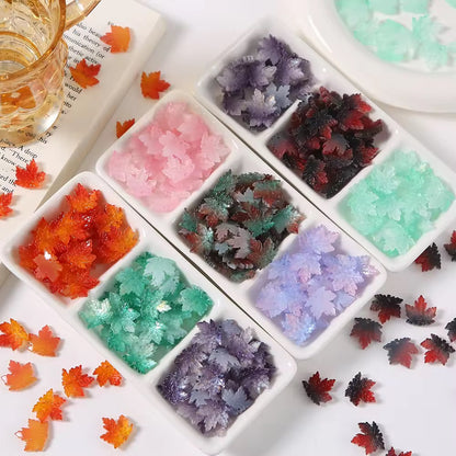 BBB 300 (b) Orange Dual Tone Autumn Leaves glass bead ( 1 pc ) Lampwork Bead ( 16 mm )