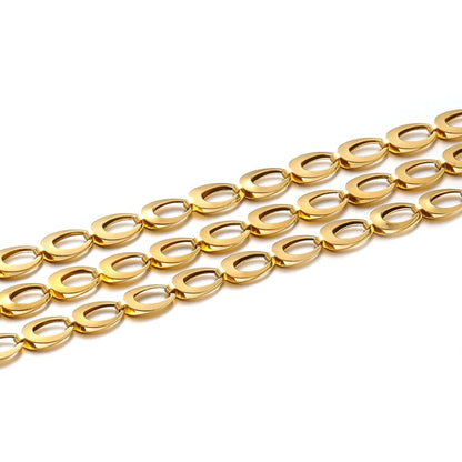 DIYS86 Double layered waterdrop chain ( 1 feet ) 18k Gold PVD