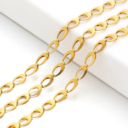 DIYS86 Double layered waterdrop chain ( 1 feet ) 18k Gold PVD