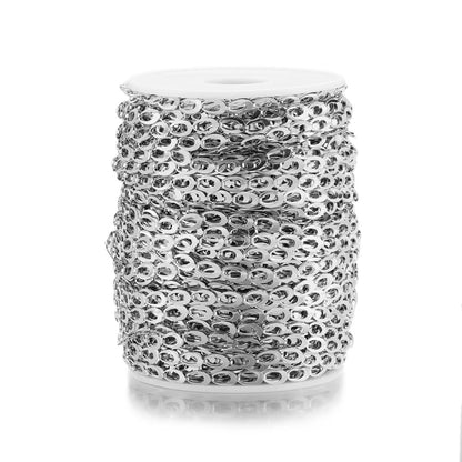 DIYS153 Double layered waterdrop  chain ( 1 Feet ) Silver PVD