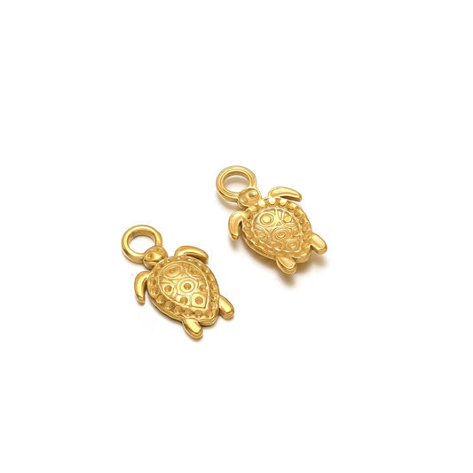 SS 2758 Turtle Charm 18k Gold plated stainless steel ( 1 pc ) anti tarnish ( 12:22 mm )