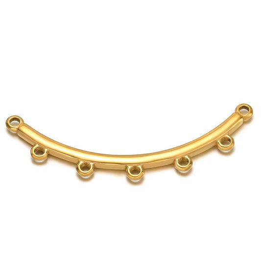SS 2761 Bend Connector 18k Gold plated stainless steel ( 1 pc ) anti tarnish ( 41 mm )