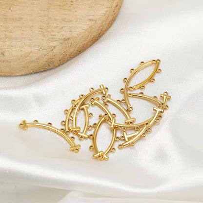 SS 2761 Multi Loop Curve Connector ( 1 pc ) 18k Gold PVD