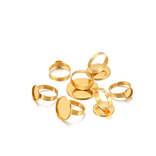SS 397 Ring Bezel 18k gold plated Stainless steel ( 1 pc ) Anti tarnish