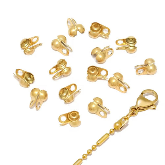 SS 2777 Calotte Crimp bead for Ball Chain gold plated Stainless steel ( 1 pc ) Anti tarnish