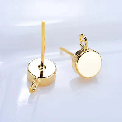 GP 1513 -  14k gold plated round stud ( 2 pc ) Anti tarnish
