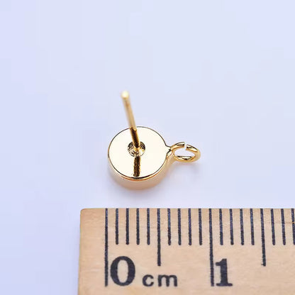 GP 1513 -  14k gold plated round stud ( 2 pc ) Anti tarnish