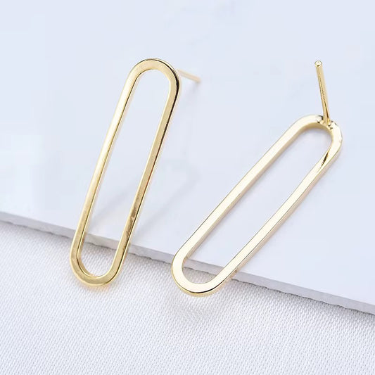 SS 1298 Oval Gold plated stud ( 2 pc ) Anti tarnish