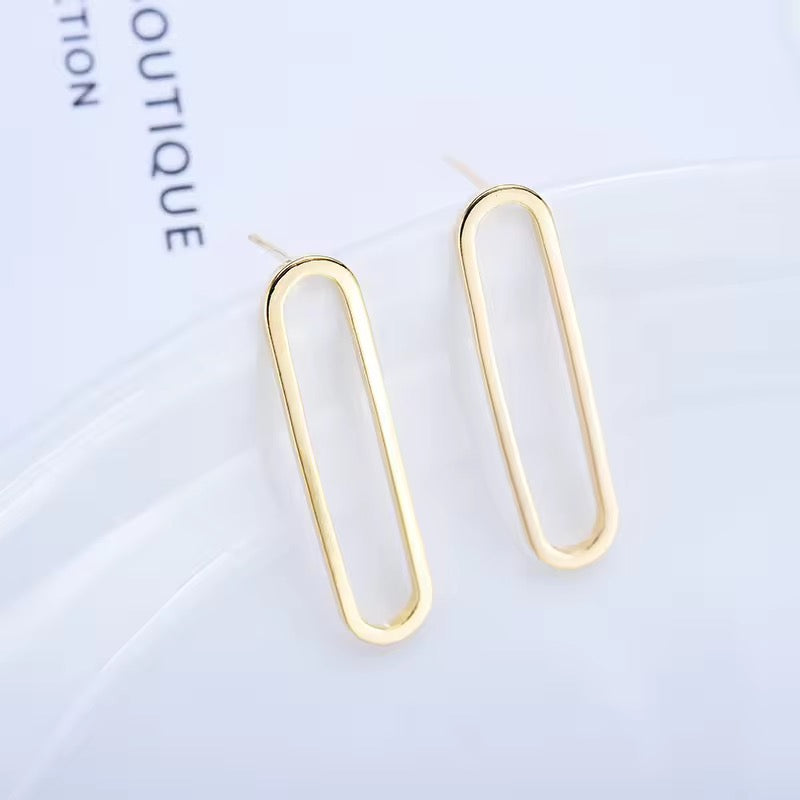 SS 1298 Oval Gold plated stud ( 2 pc ) Anti tarnish