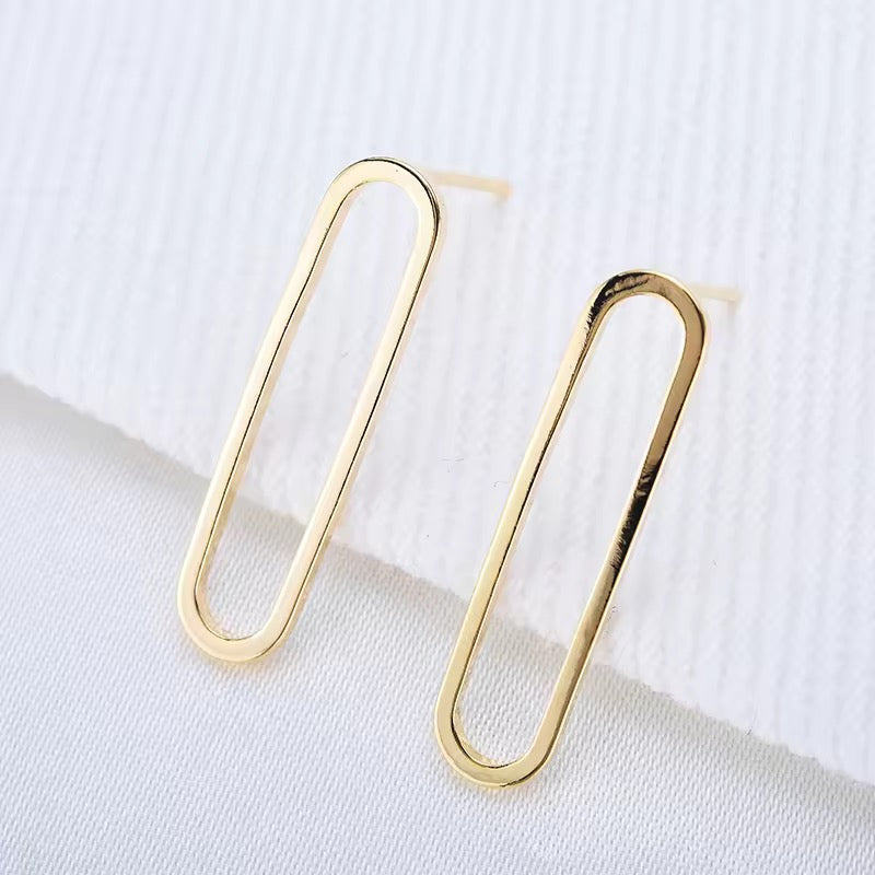 SS 1298 Oval Gold plated stud ( 2 pc ) Anti tarnish