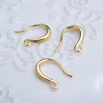 SS 1300 Tiny Zircon Gold plated Hook ( 2 pc ) Anti tarnish