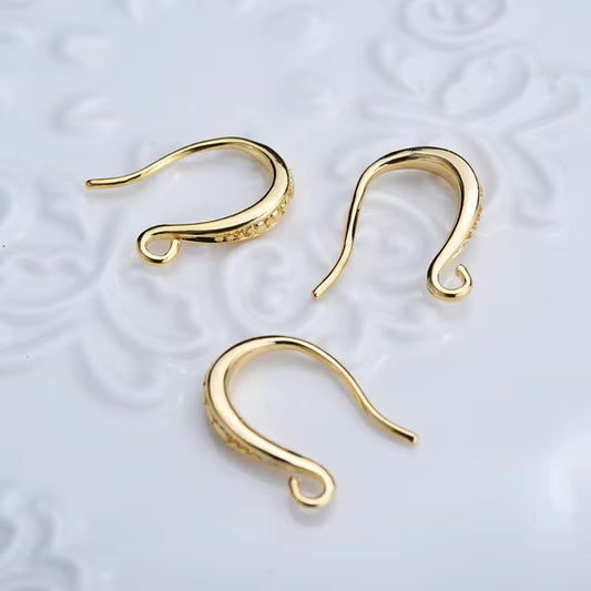 SS 1300 Tiny Zircon Gold plated Hook ( 2 pc ) Anti tarnish