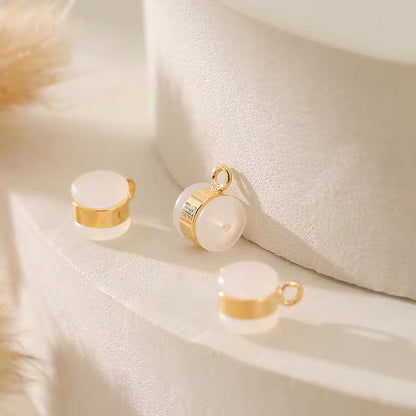 SS 1301 Silicone Stopper with Loop - Gold plated ( 1 pc ) Anti tarnish