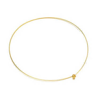 CN 369 Thick Wire loop chain 18k gold PVD plated 316 stainless steel (1 pc ) Anti tarnish ( 15cm )